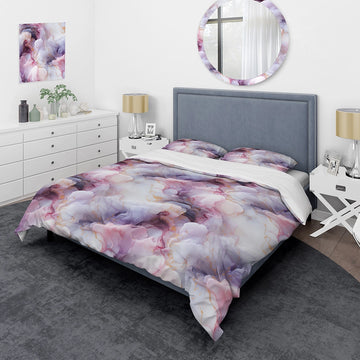 Enchanted  Light Purple Marble Mist - Duvet Cover Set